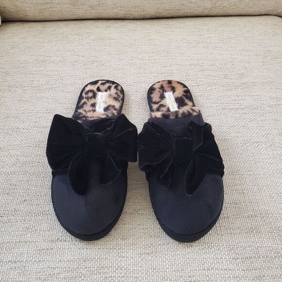 Kate Spade Black Bow Slippers Sz 6 - Picture 3 of 11